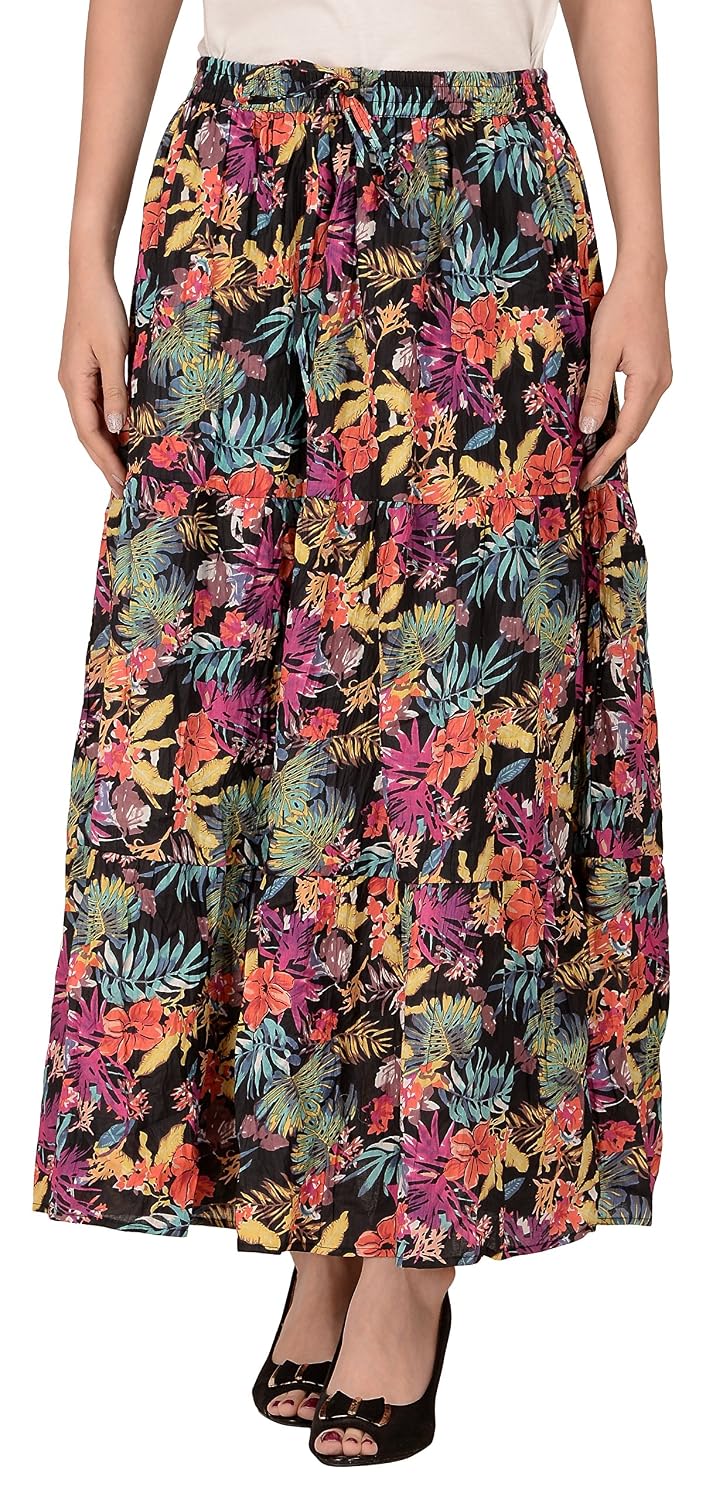 cotton breeze women's long skirt (fp362_multi-coloured_free size)