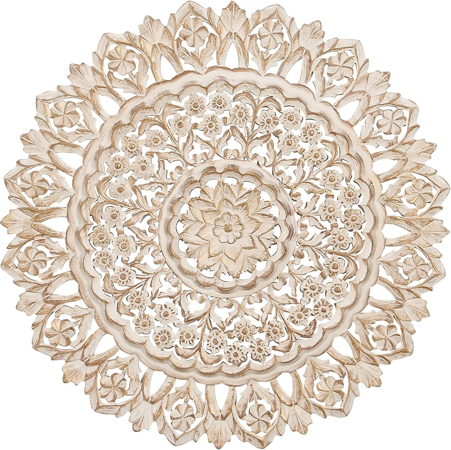 Deco 79 23794 Wooden Wall Panel, White