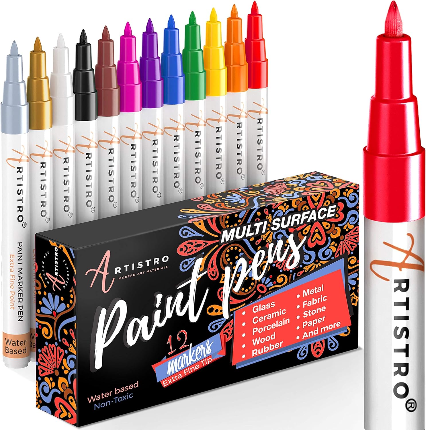Paint Pens For Rock Painting Stone Ceramic Glass Wood Canvas Set 