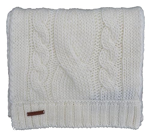 Tommy Hilfiger Strickschal Schal Joan Cable Wolle Alpaka Creme Weiß