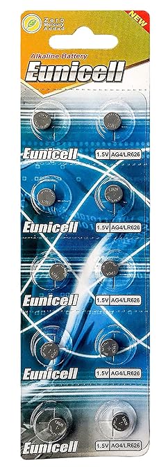 Eunicell 80 x AG4 (Alternative Bezeichnung LR66, L626, LR626 (8 Blistercards a 10 Batterien) EINWEG Markenware