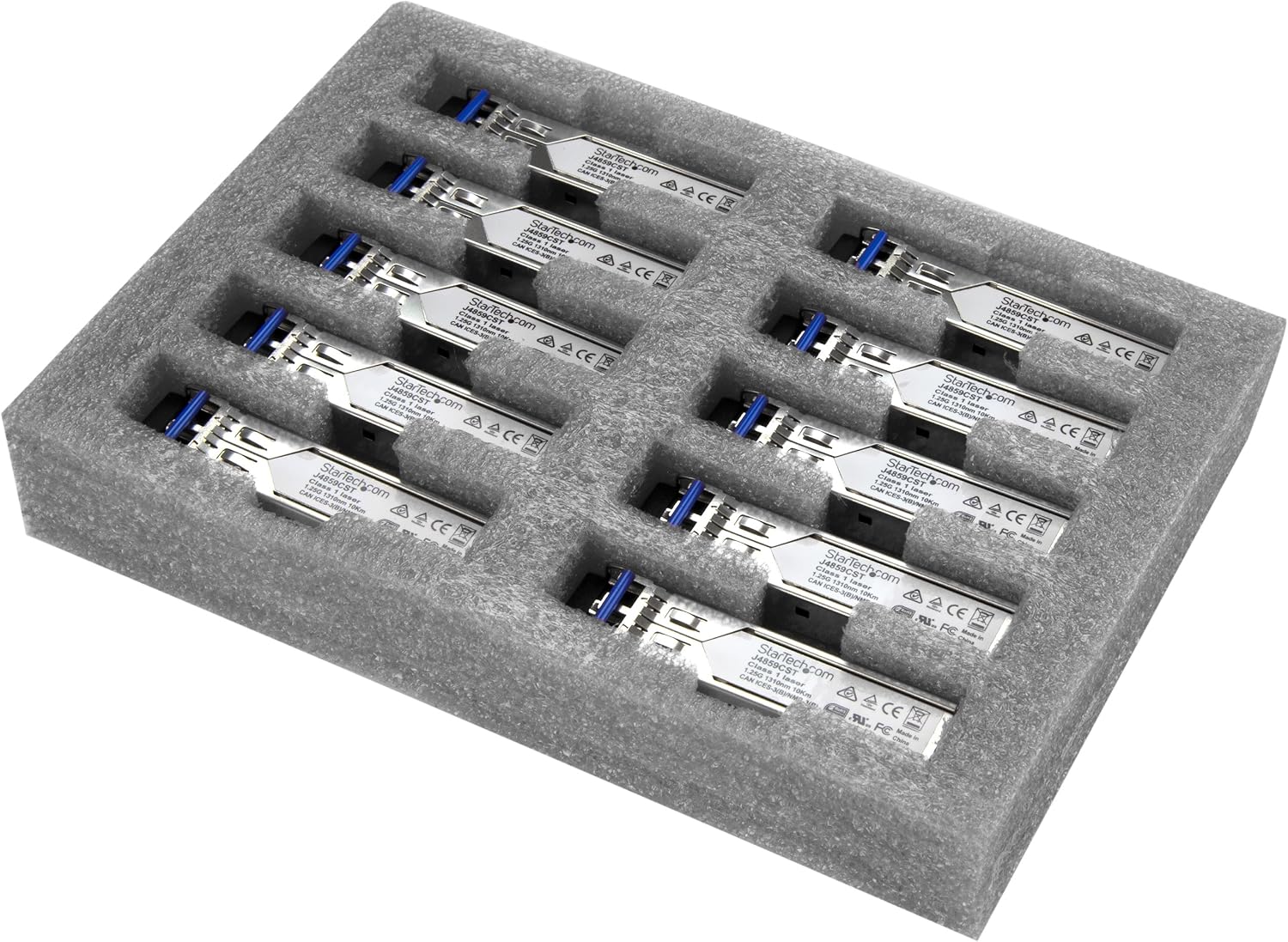 StarTech.com 10 pack HPE J4859C Compatible SFP Module, 1000BASE-LX, 1GbE Single Mode (SMF)/MMF Optic Transceiver
