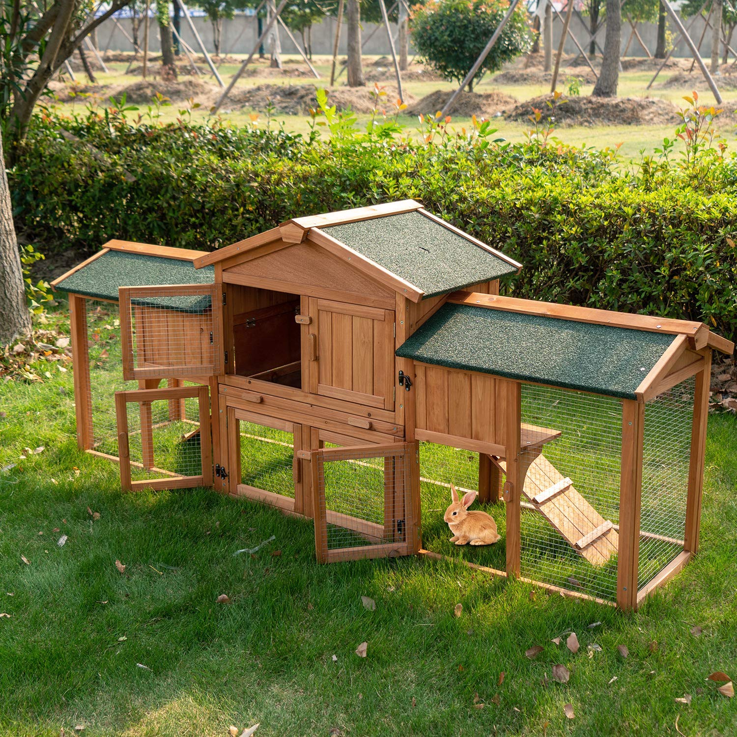 Buy Kinpaw Rabbit Cage Hutch 74” Outdoo Bunny Hutch Large with