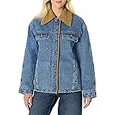Amazon Essentials Women's Oversized-Fit Faux-Shearling Lined Denim Jacket