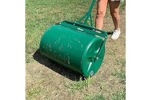 LANDZIE 24 Inch Poly Lawn Roller - 15.8 Gallon Lawn Roller Water Filled Sod Roller and Yard Roller for Pressing in Grass Seed to Improve Germination - Lawn Flattener for Rolls of Sod Lawn Striping Kit