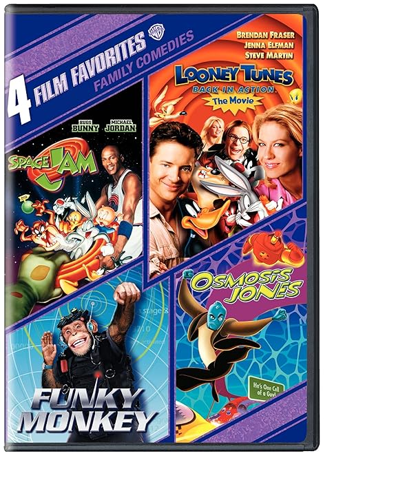 4 Film Favorites: Family Comedies (Funky Monkey, Looney Tunes Back In Action, Osmosis Jones, Space Jam)