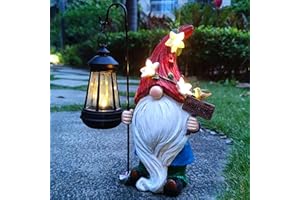 RCTTICUU Solar Garden Gnomes Statue with Succulent and LED Lights - Solar Lantern Gnomes Decorations for Yard Outdoor gnome Decorations for Garden, Patio Gnome Gifts for Mom