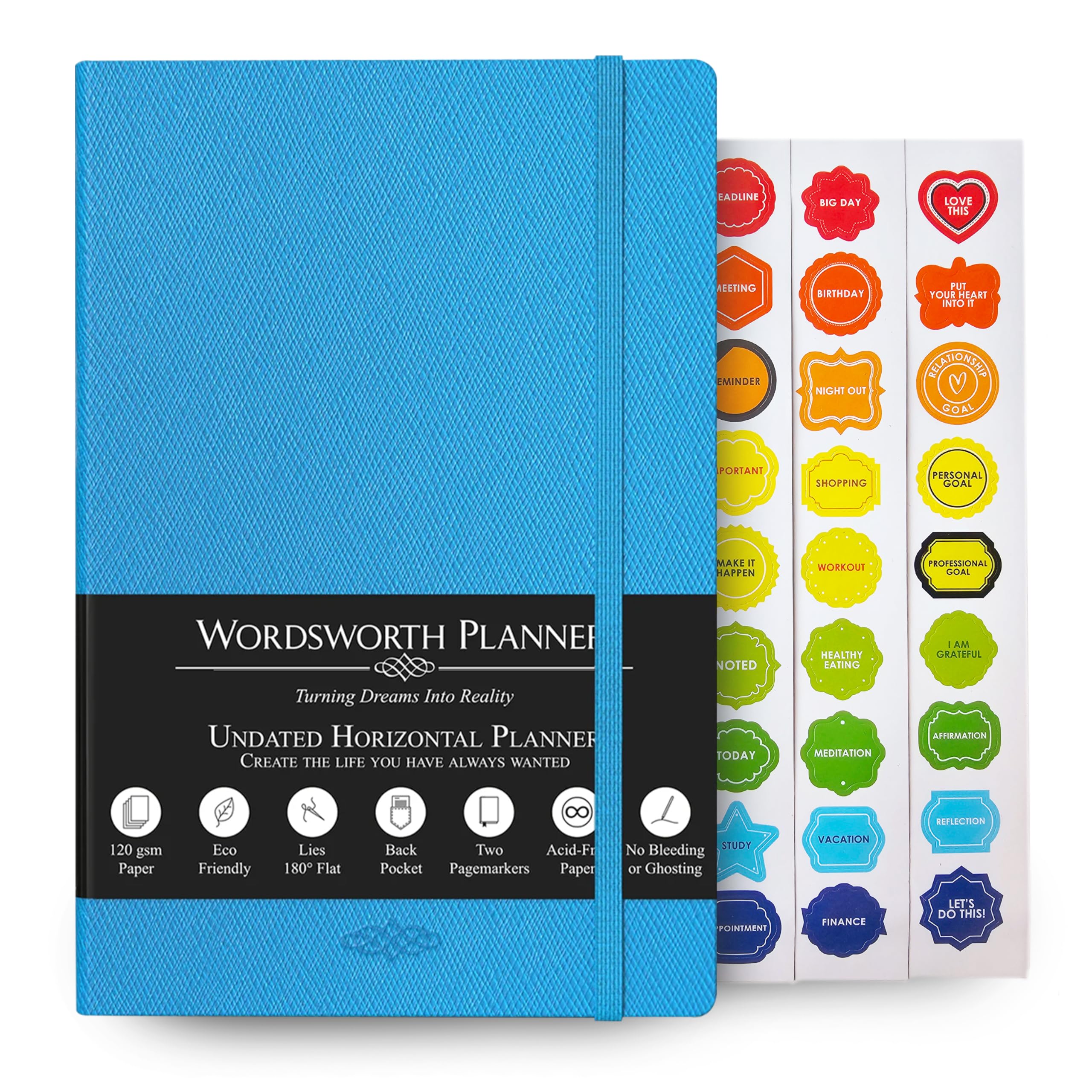 Wordsworth 2020 Planner (Non-Dated) Organizer Business Academic Journal-Weekly Monthly Yearly Planner-Thick Paper Pen Loop Inner Pocket- Improve Productivity Time Management & Hit Your Goals