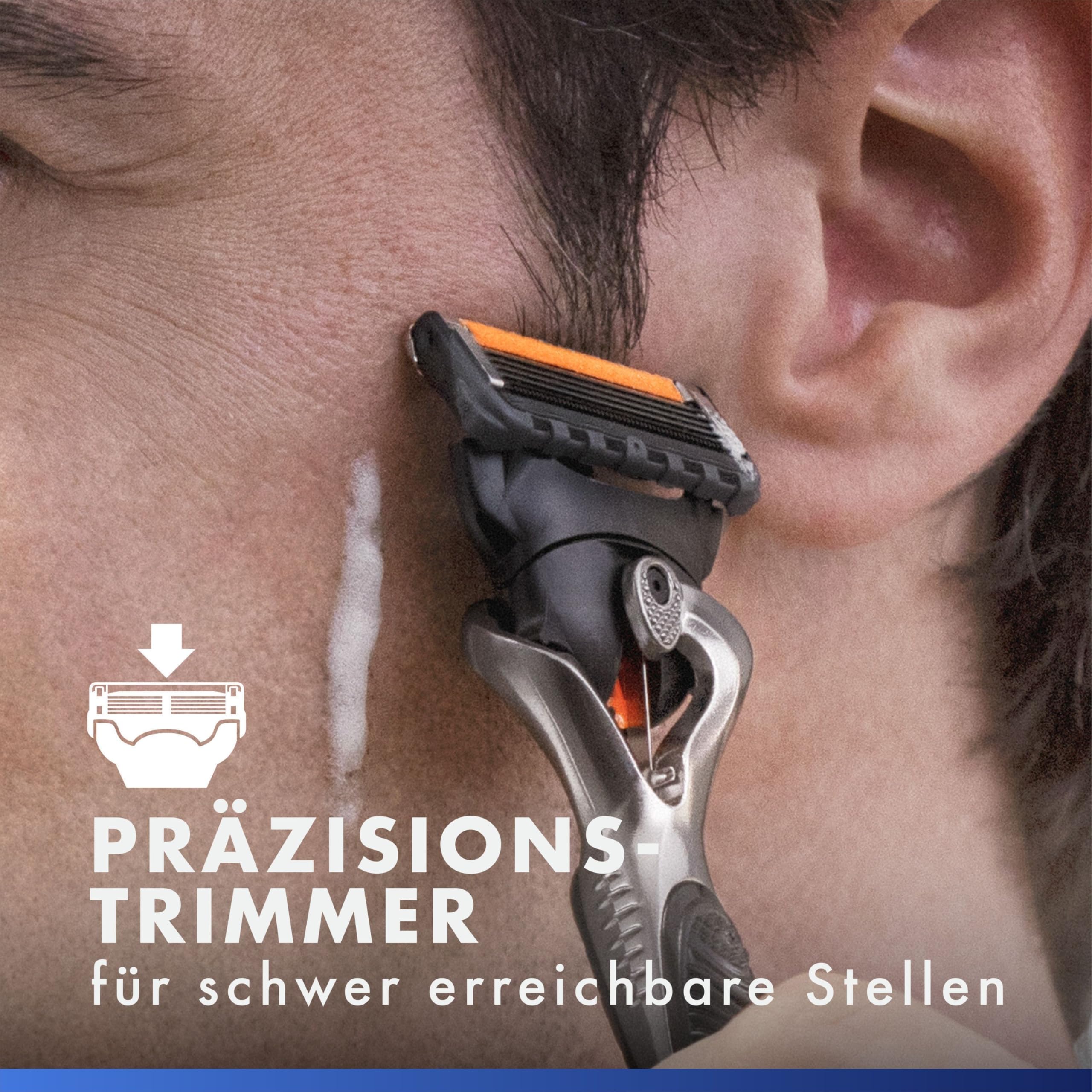 Gillette Fusion5 Proglide Rasierer Herren — Inkl. 1 Nassrasierer 10 Ersatzklingen mit Neuem Everglide Gleitstreifen für Noch Sanfteres Gleiten — Silber/Schwarz 5