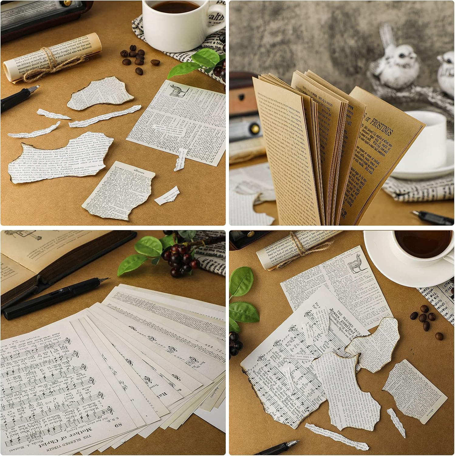 Junk Journal Pages Scrapbook Paper Vintage Journaling Scrapbooking Supplies Craft Kits Kraft Magazine Newspaper DIY for Bullet Journals Planners Collage Album Cottagecore Picture Frames 134 Sheets