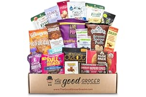 THE GOOD GROCER Premium GLUTEN FREE and VEGAN (DAIRY, SOY and FIG FREE) Healthy Snacks Care Package (20Ct): Featuring Delicious, Wholesome, Nutrient Dense Gluten Free and Vegan snacks. Office College Client Gift Box
