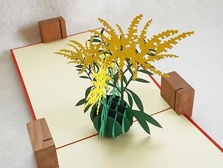 Amazon 全100種以上 立体ポップアップ グリーティングカード 幸せの黄色い花 ミモザ Ot 36 花 フラワー ブーケ バースデー 誕生日 お祝い ギフトカード 子供 プレゼント おめでとう キッズ 感謝状 メッセージカード グリーティングカード 文房具