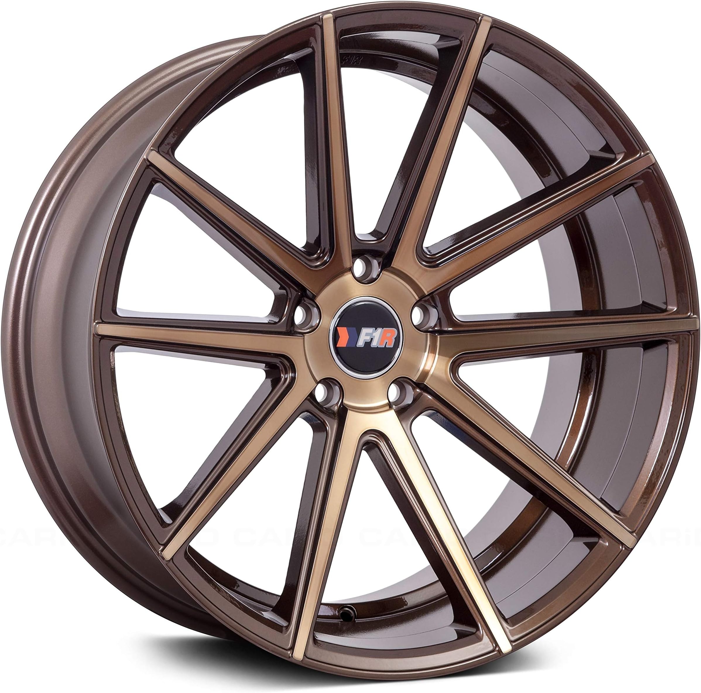 F1R F27 Machined Bronze Wheel Finish (18 x 8.5 inches /5 x 114 mm, 35 mm Offset)
