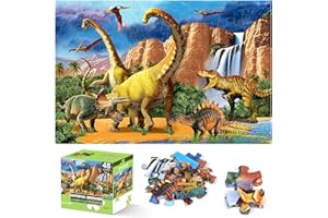 IFLOVE Jumbo Floor Puzzle for Kids,48 Piece Waterfall Dinosaur Large Jigsaw Puzzles, Fun Preschool Educational Toy for Toddlers Ages 3-5,Gift for Boy Girl Ages 4-8
