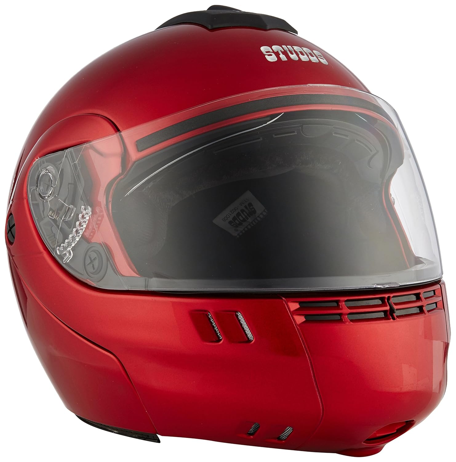Studds Full Face Helmet Ninja 3G (Double Visor Cherry Red, M) Amazon