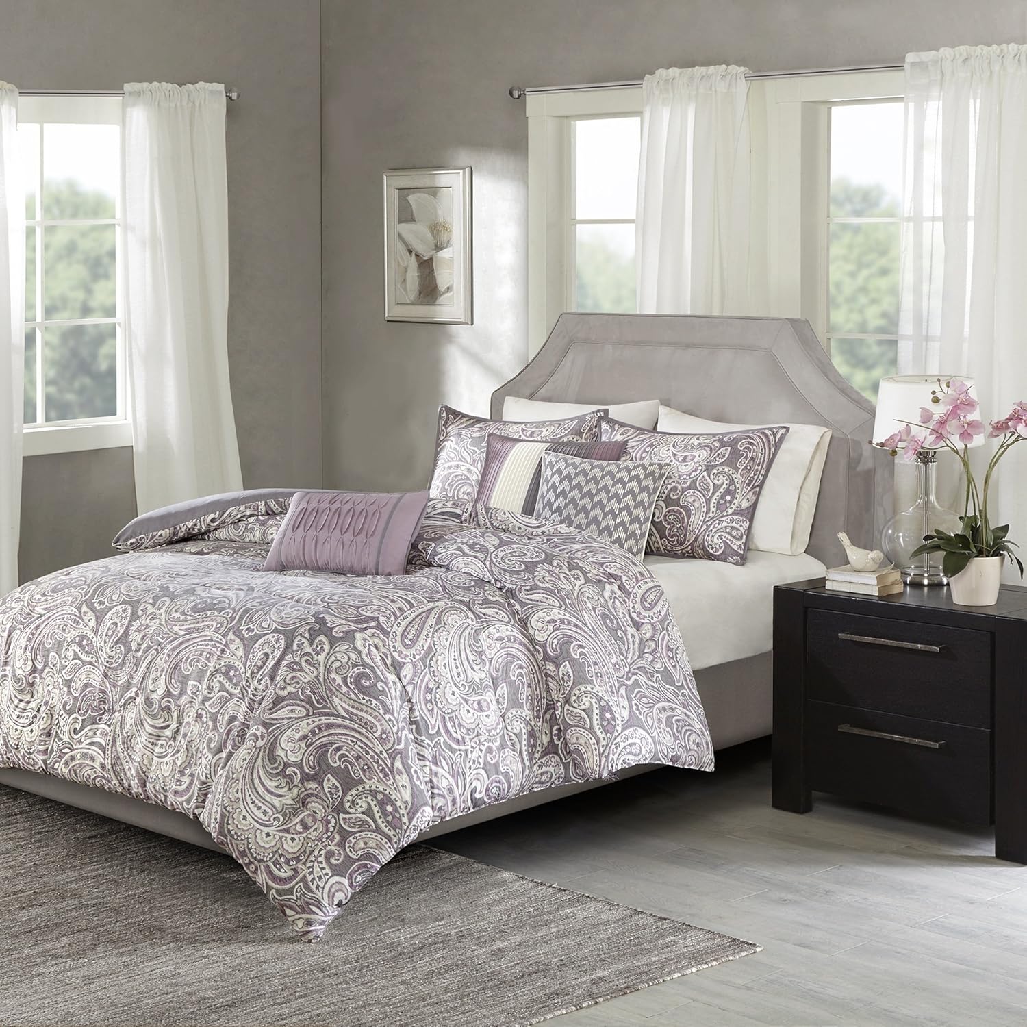 7 Piece Queen, Transitional Classic Paisley Pattern