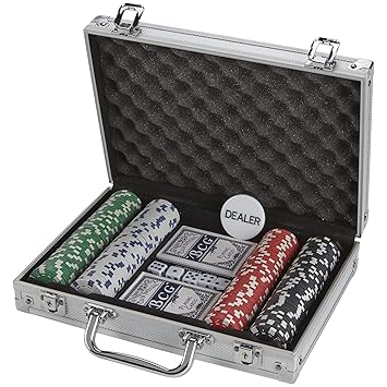 Gooyo 200PCS Casino Poker Chips Set,11.5 Gram for Texas Holdem Blackjack Gambling with Aluminum Case