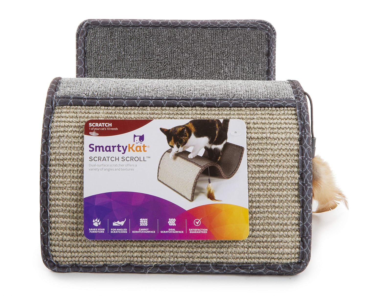 SmartyKat Scratch Scroll Cat Scratcher Carpet and Sisal Cat Furniture - Assorted colors : Scratching Pads : Pet Supplies