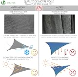 VOUNOT Sun Shade Sail Triangle 5x5x5m with Fixing Kit Grey view 3