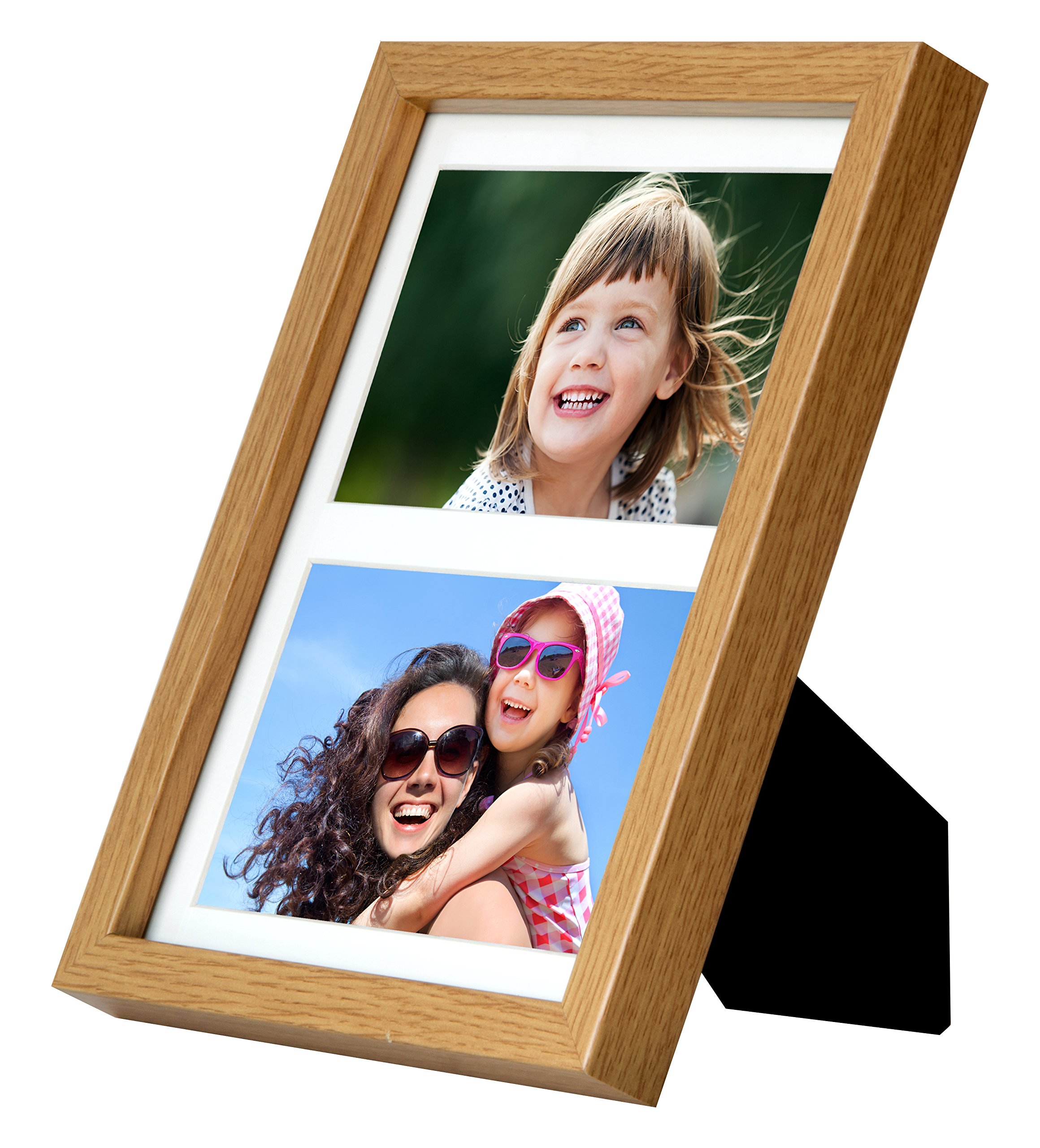 BD ART gallery frame 17 x 23 cm (7 x 9-Inch) - Multiple Aperture Picture Frame for 2 Photos 4 x 6-Inch Oak 2Ap 10x15 cm