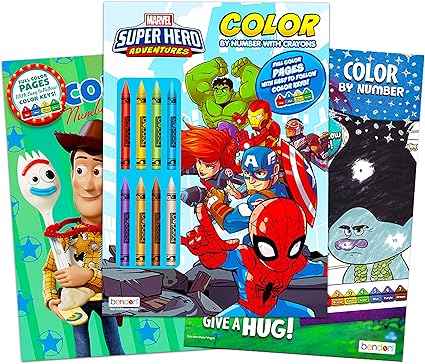 Amazon Co Jp 男の子用カラー ナンバー カラー ブックセット 3冊パック 数字の数字の本 マーベル スーパーヒーロー ディズニー トイ ストーリー ドリームワークス トロールズ ボーイズ アクティビティ セット ホーム キッチン