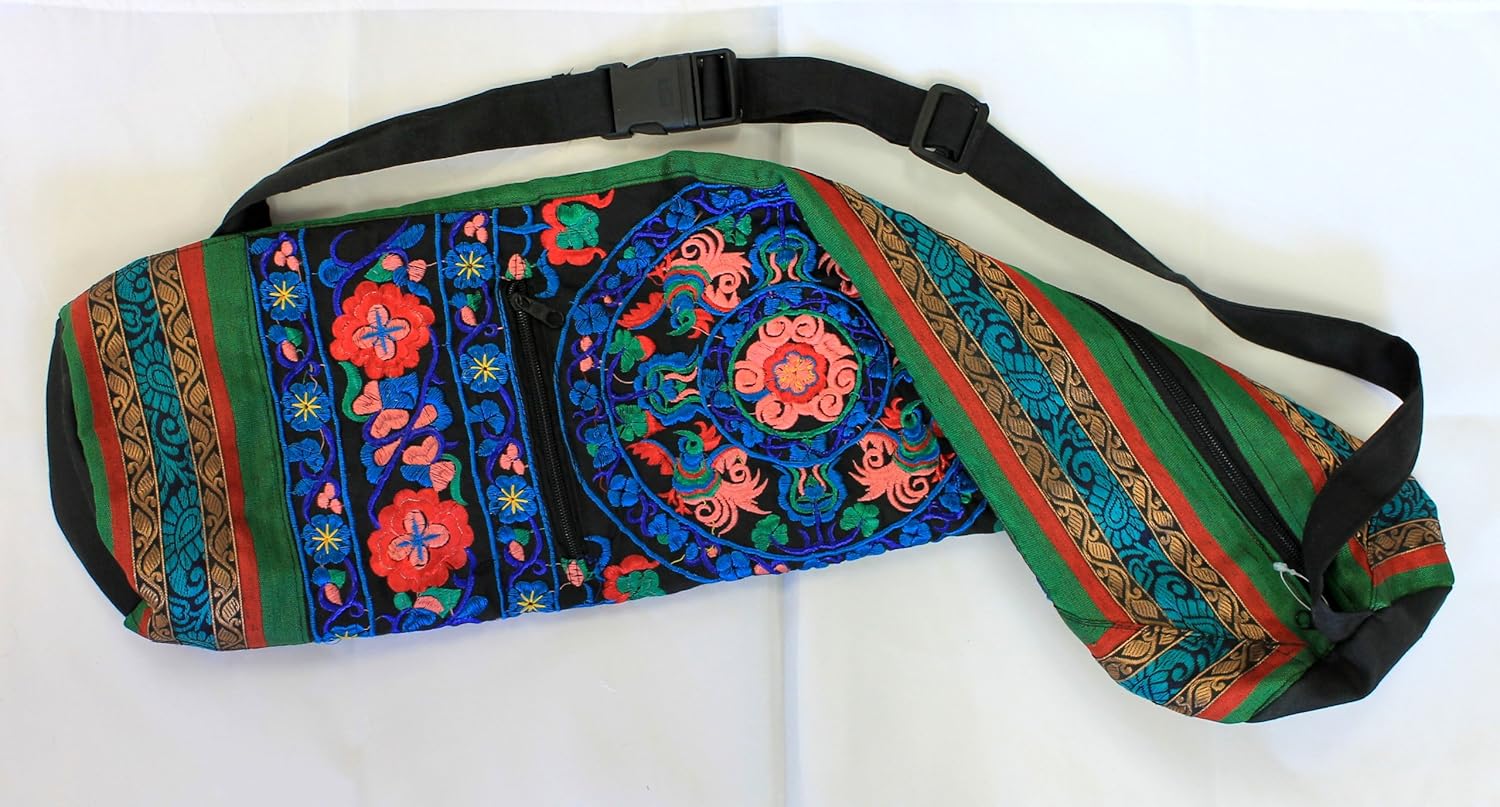 embroidered yoga mat bag
