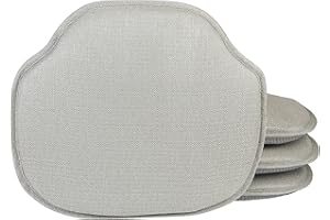 Klear Vu Gripper Omega Non-Slip Windsor Chair Cushions with Skid-Proof Seat Pad for Dining Room, Kitchen, and Office Use, 16x15 Inches, 4 Count (Pack of 1), Gray