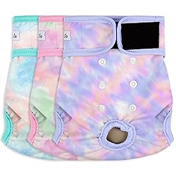Grecle 3 Pack Female Dog Diapers - Reusable Diapers