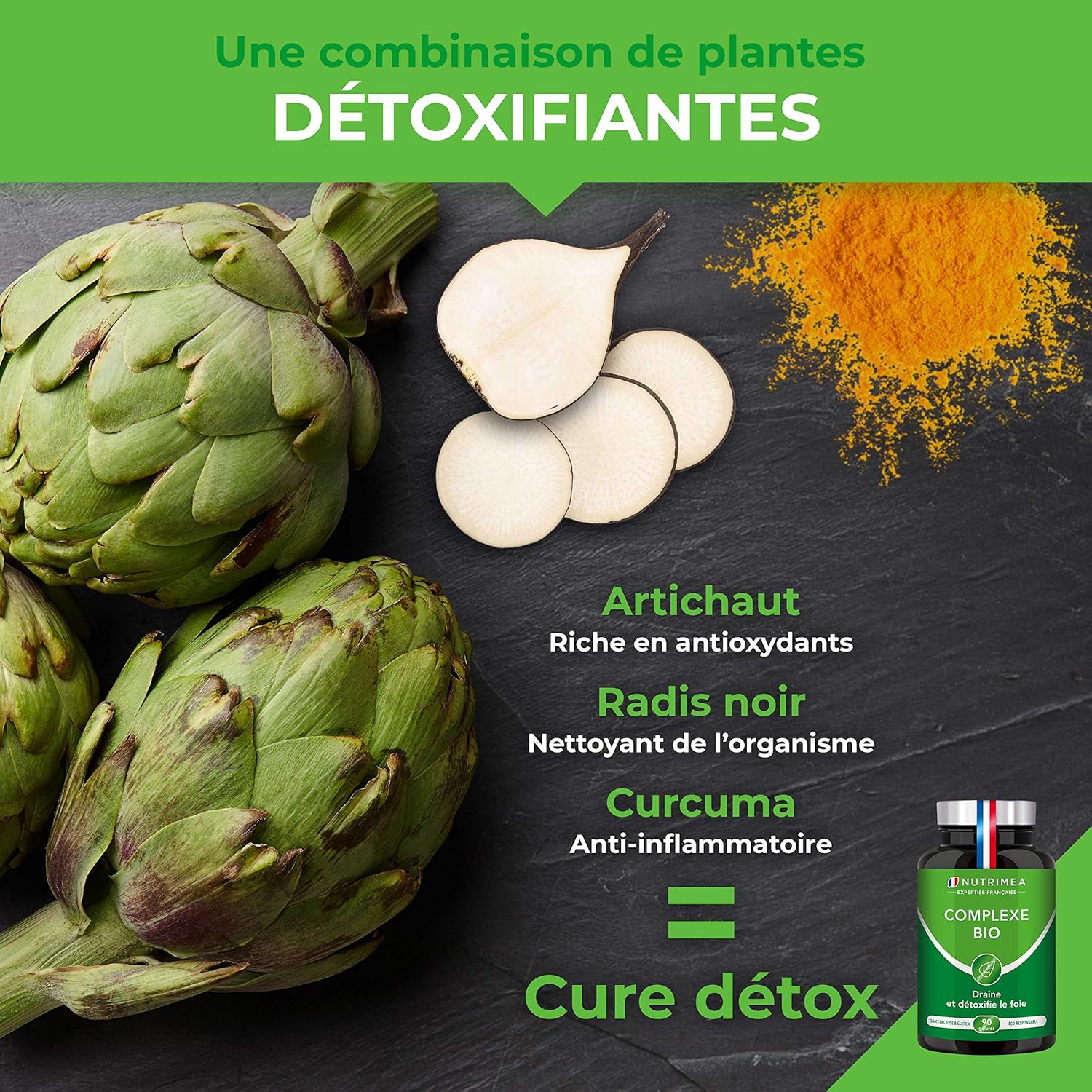 Detox Foie Et Colon Complexe Bio Artichaut Radis Noir Curcuma