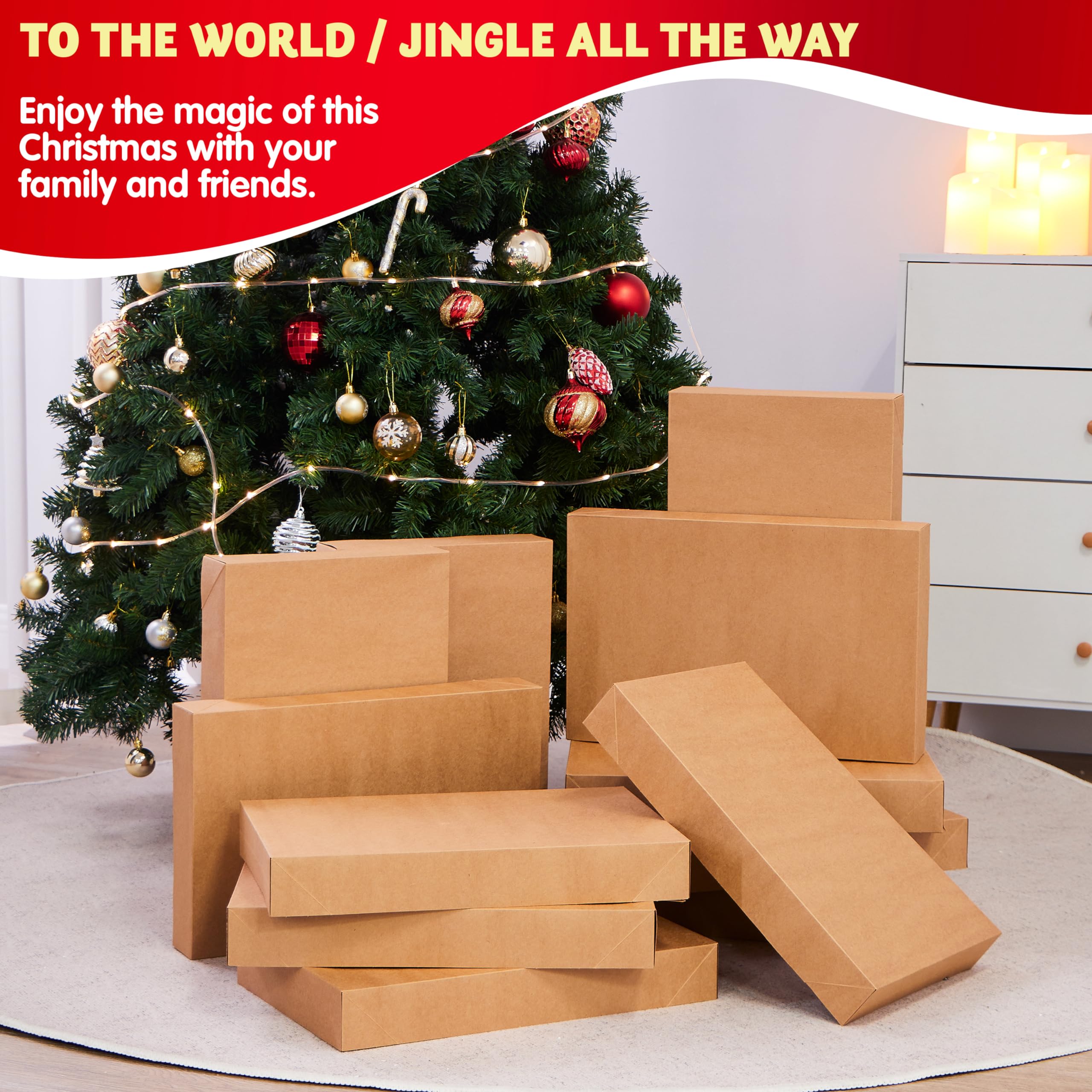 JOYIN 12 PCS Kraft Large Gift Boxes 17