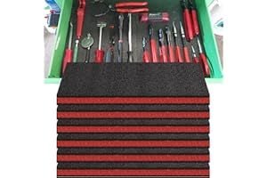 6 Pack Cuttable Tool Box Foam Inserts for Cases 12"x16"x1" Precision Defined Tool Box Foam Toolbox Kaizen Organizer and Stora