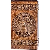 Wooden Tree of Life Cremation Urn for Human Ashes – Large Funeral Urn Box and Casket for Adult Male, Female, or Child – Memorial Burial Urn Holds Ashes Up to 640 lbs