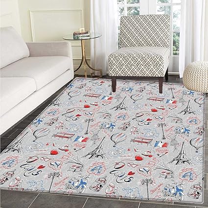 Amazon Com Paris Mats For Bedroom France Themed Image With