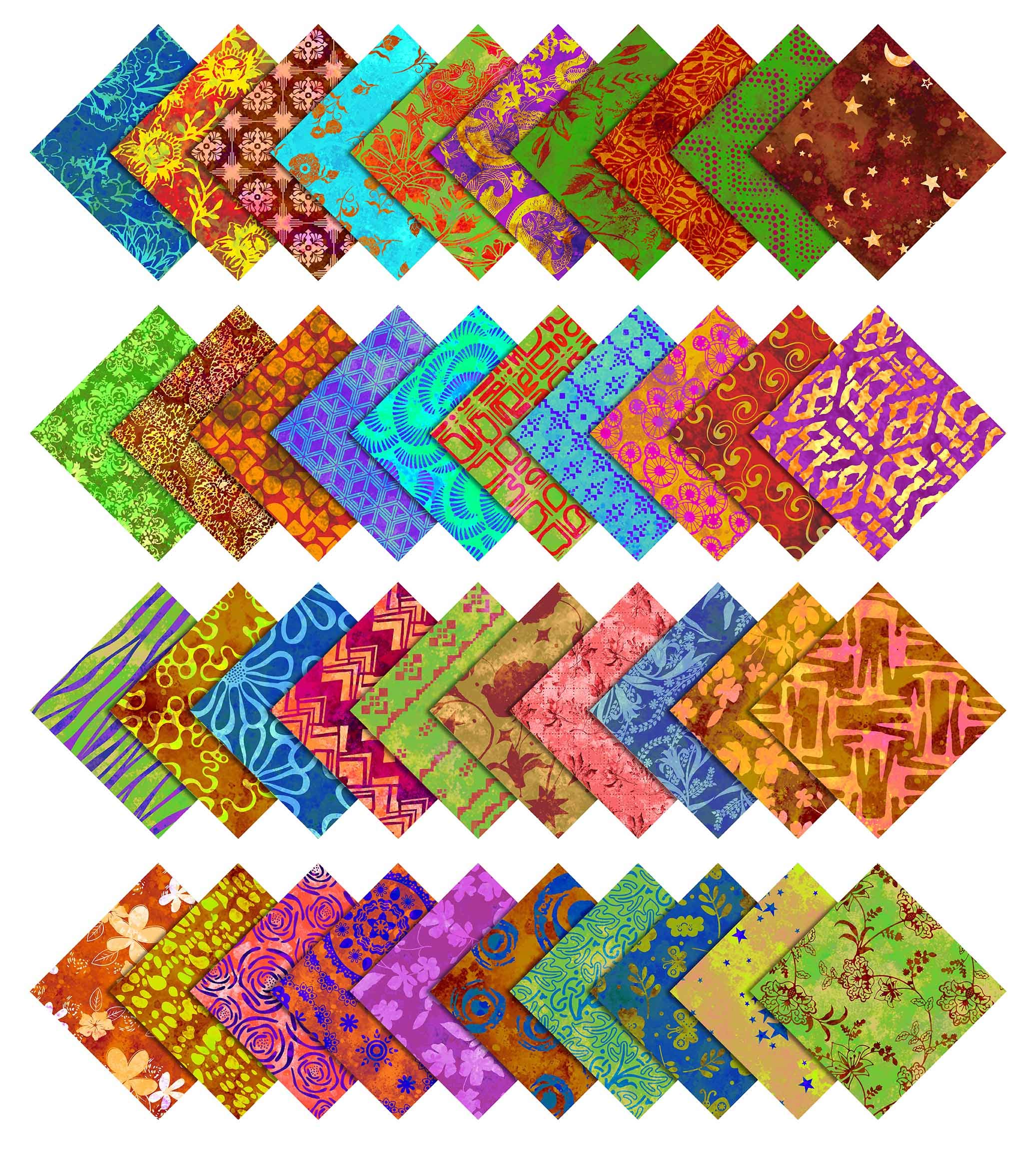 Soimoi Batik Print Precut 10-inch Cotton Fabric Quilting Squares Charm Pack DIY Patchwork Sewing Craft