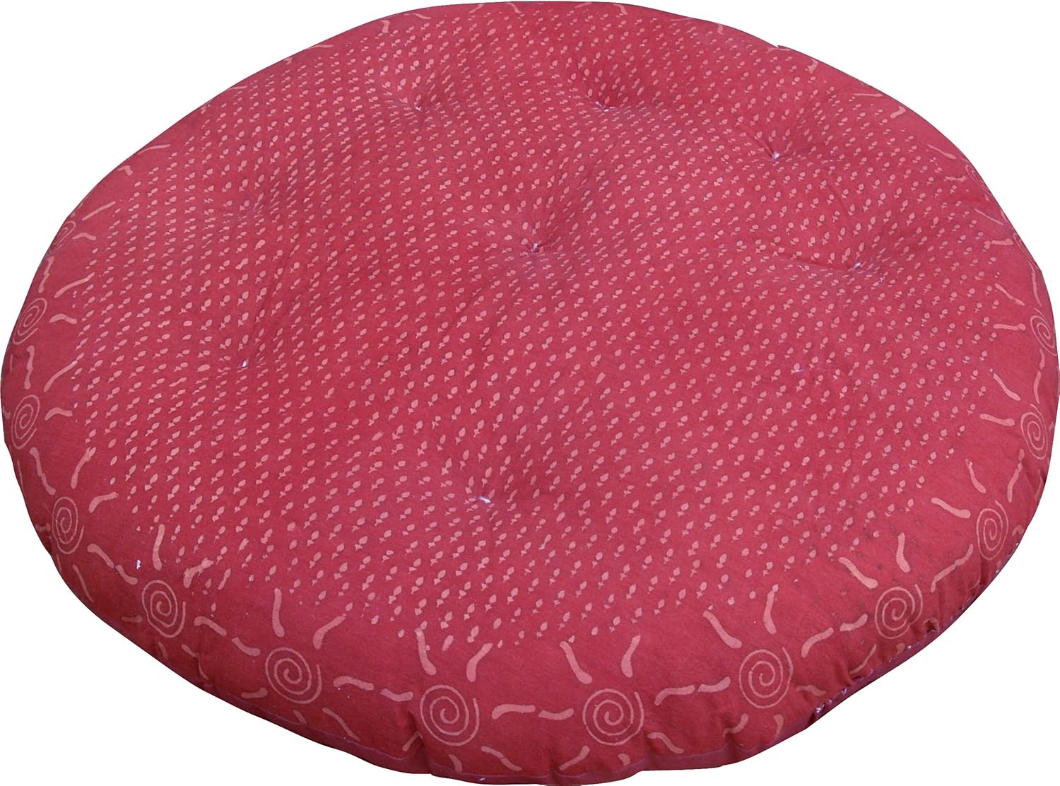 Round Floor Cushion, Seat Cushion With Block Print Pattern