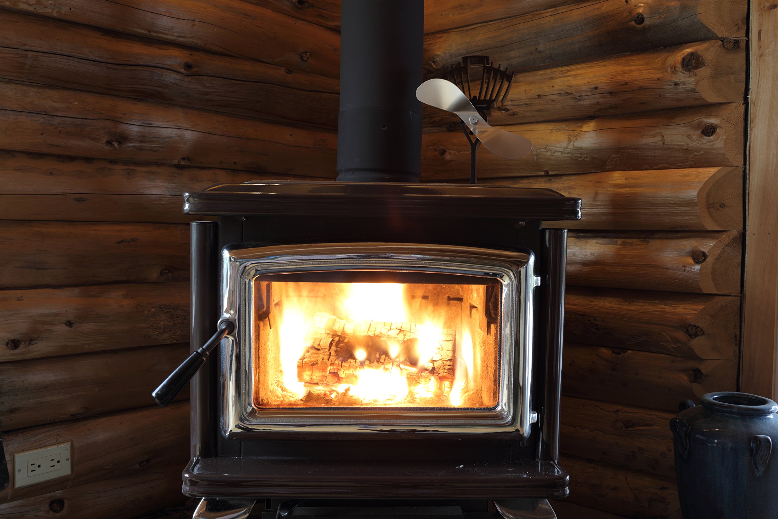 Ecofan 812AMXBX AirMax Large Heat Powered Wood Stove Fan, Made in