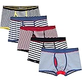 CHUNG Mens Cotton Boxer Underwear Pouch Front Fly Stripes Pattern MId-rise Soft Fashion