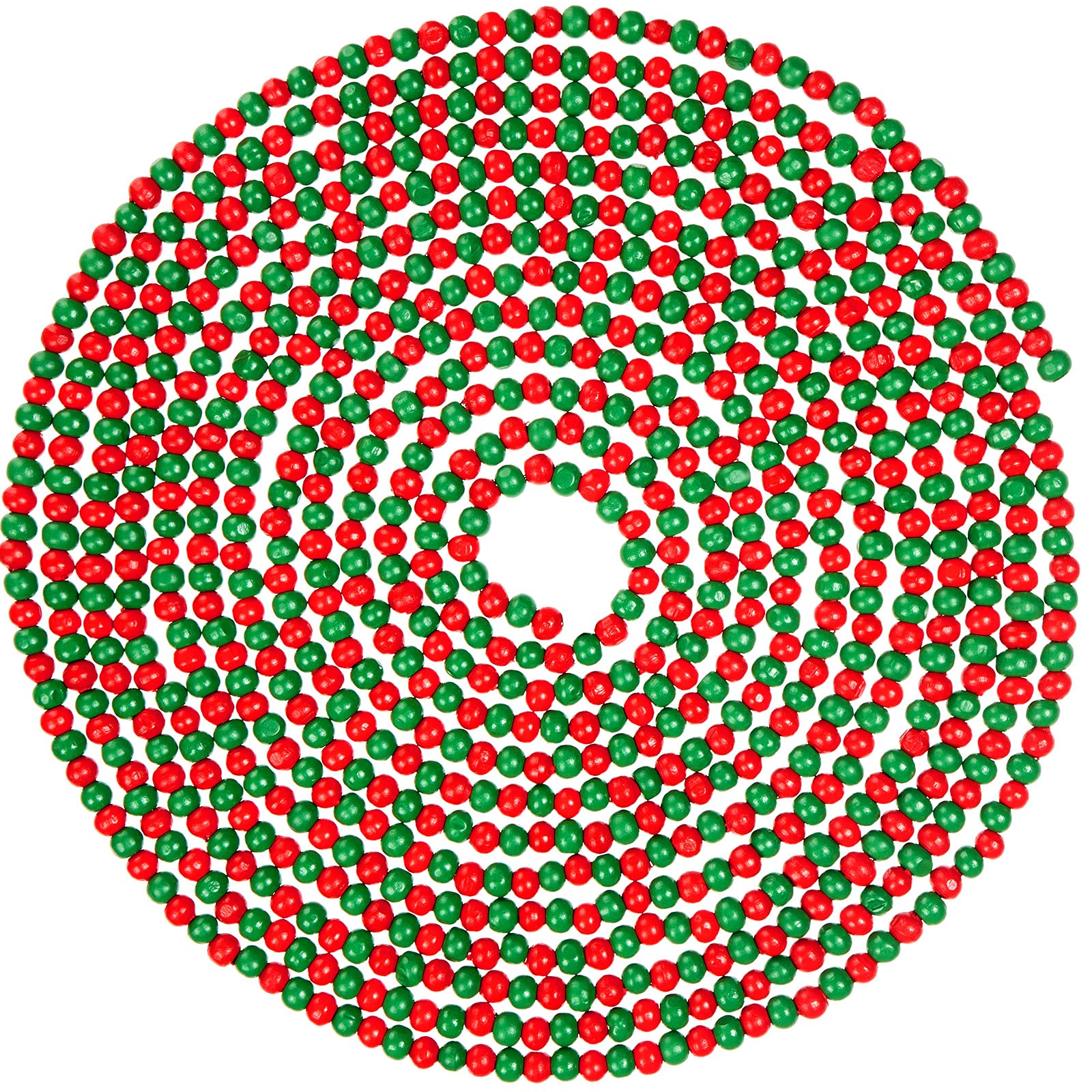 Wooden Bead Garland Red Round Bead Wreath Christmas Party Holiday Decorations (Wine Red, Dark Green,1)