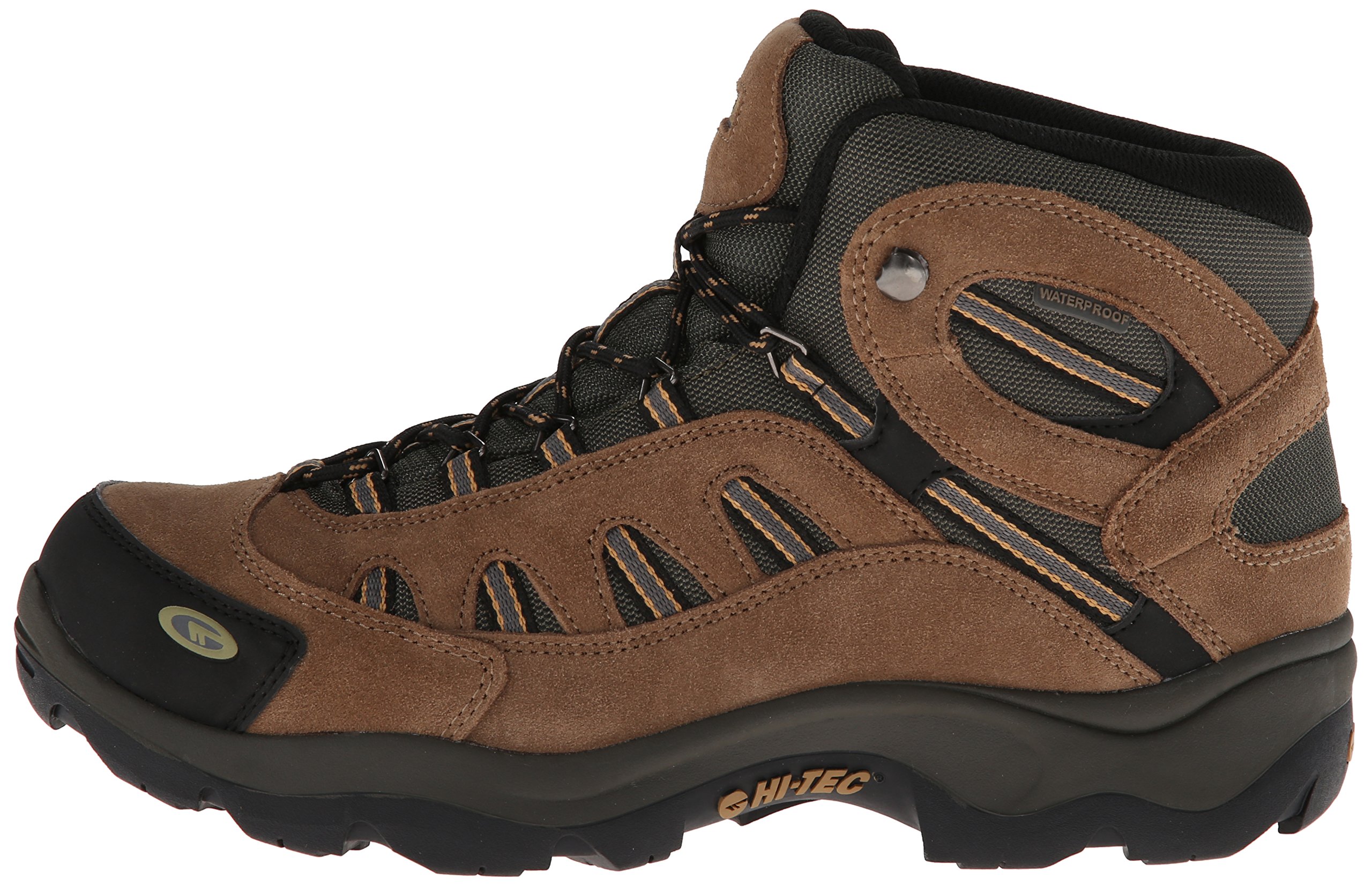 HiTec Men's Bandera Mid Waterproof Hiking Boot, Bone/Brown/Mustard, 12