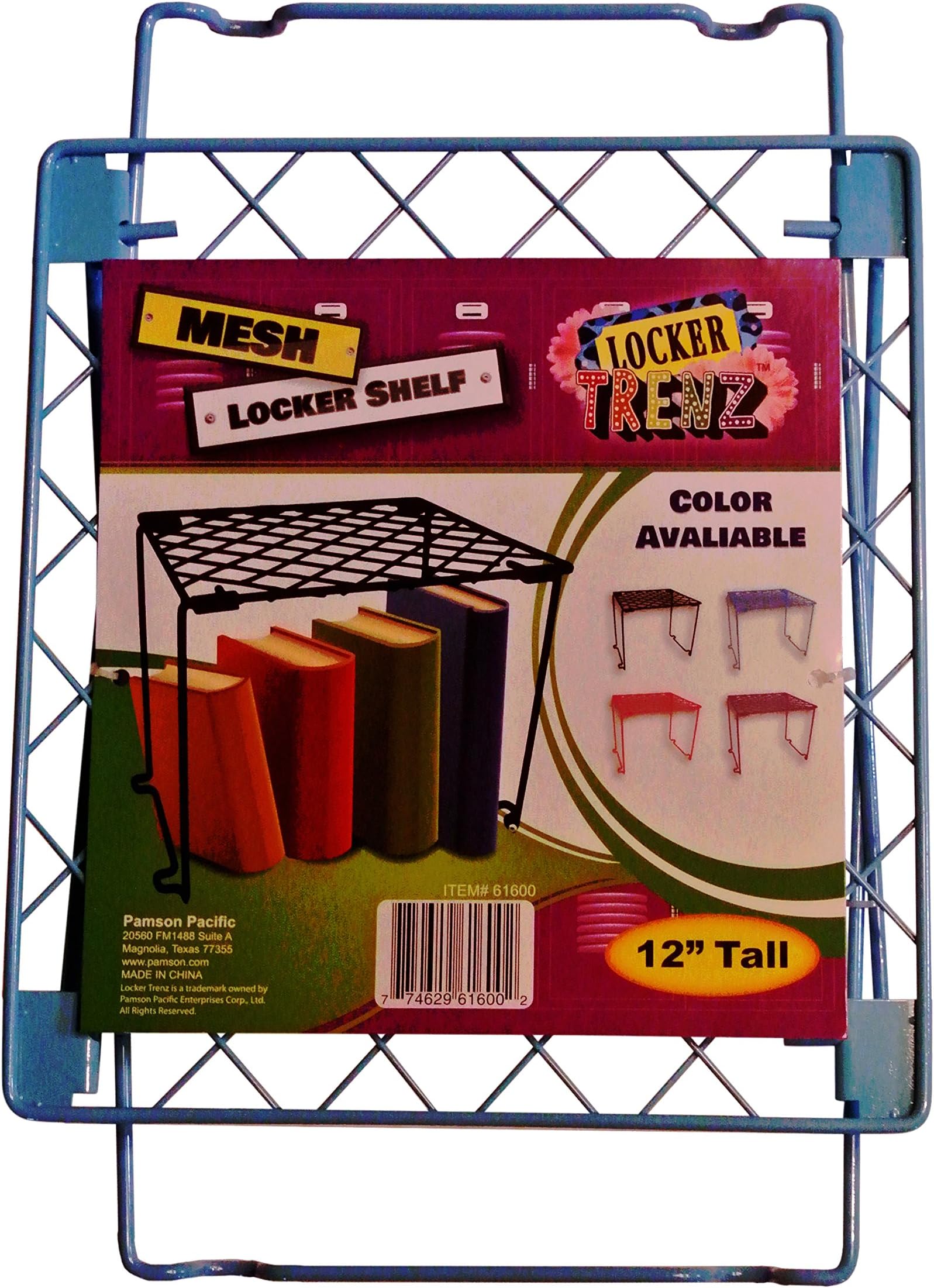 Locker Shelf (Choice of 4 Colors) Stackable Shelves for School, Gym, Work Organization (Aqua Blue)