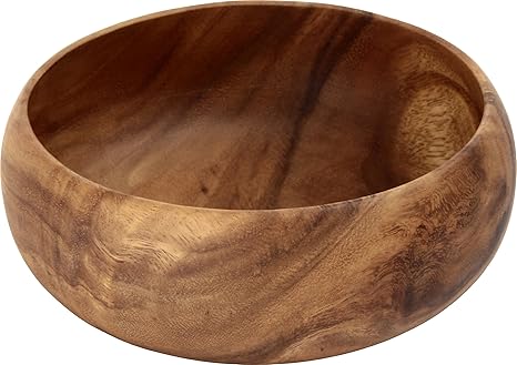 Amazon Co Jp 不二貿易 ボウル ラウンド Xlサイズ 直径cm ブラウン アカシア 天然木 割れにくい 軽量 木製 食器 ホーム キッチン