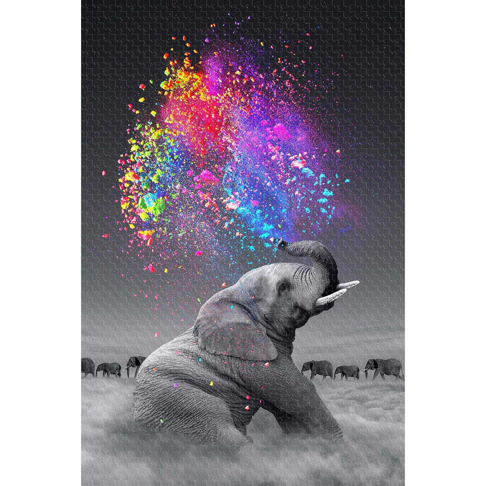 Jigsaw Puzzle 1000 Piece Animals Elephant Scenery Crafts Classic Puzzle 3D Puzzle Diy Kit Wooden Toy Unique Gift Home Decor