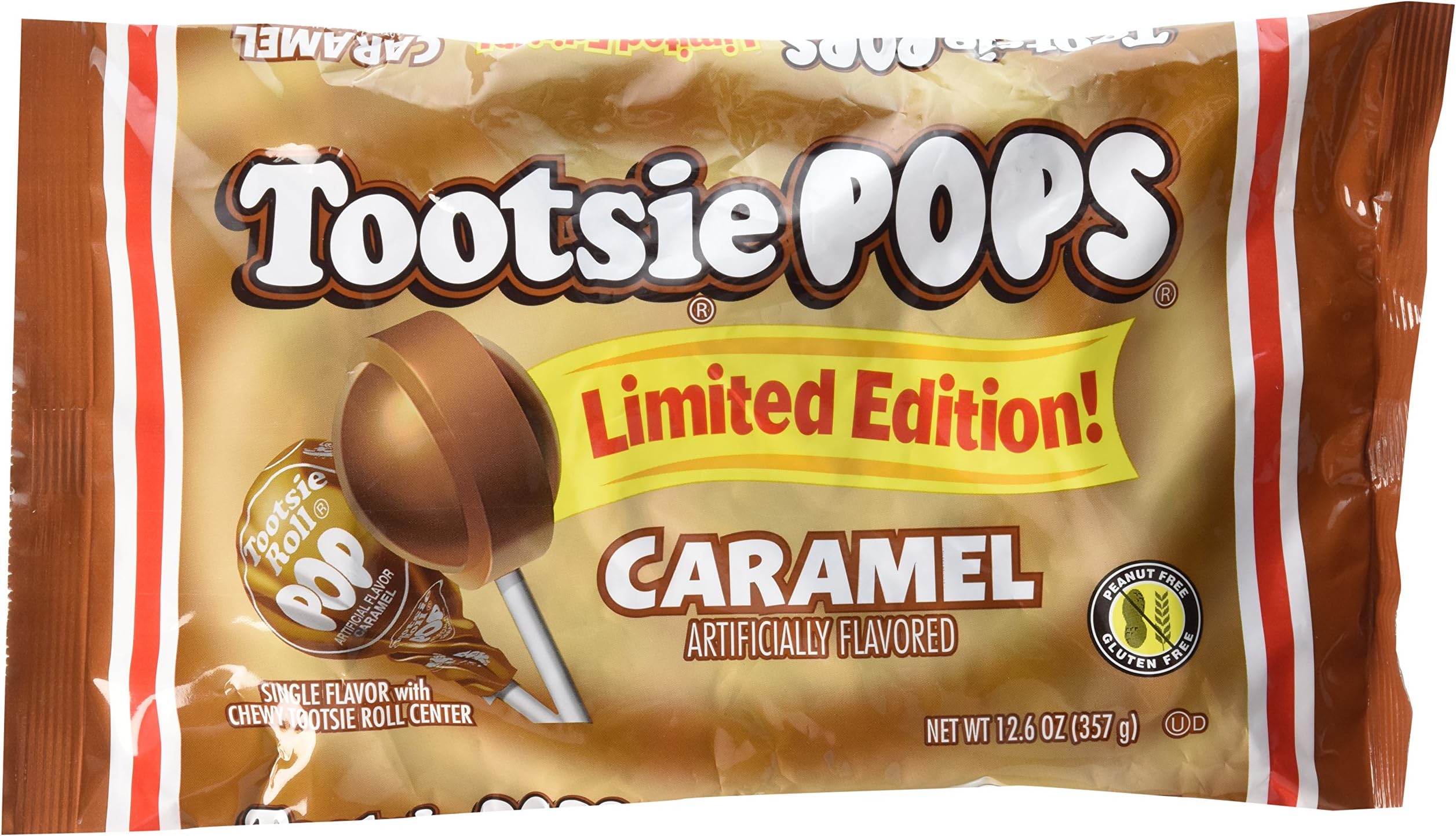 Tootsie POPS Caramel Limited Edition Lollipops 12.6 oz (Pack of 3) 63 TOTAL POPS