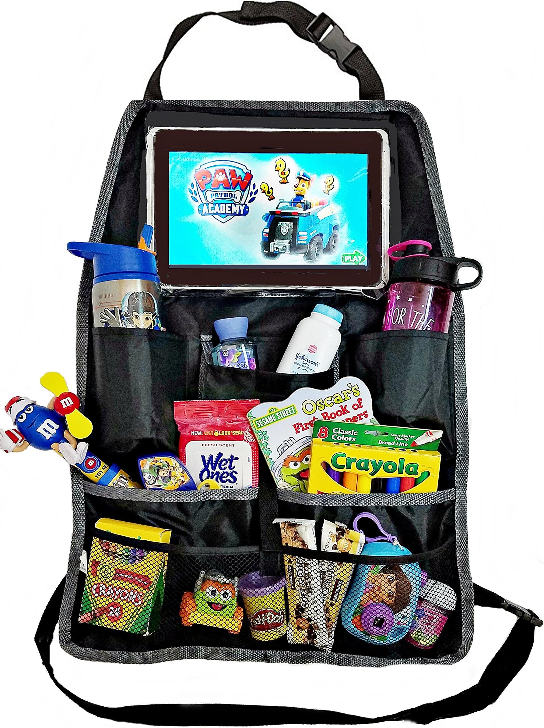 Rugged and Universal Backseat Organizer | Back Seat Organizer with iPad and Tablet Holder - Touch Screen Pocket for Tablets up to 10.1" - Perfect for Everyday Use or Travel - Remove Clutter and Mess