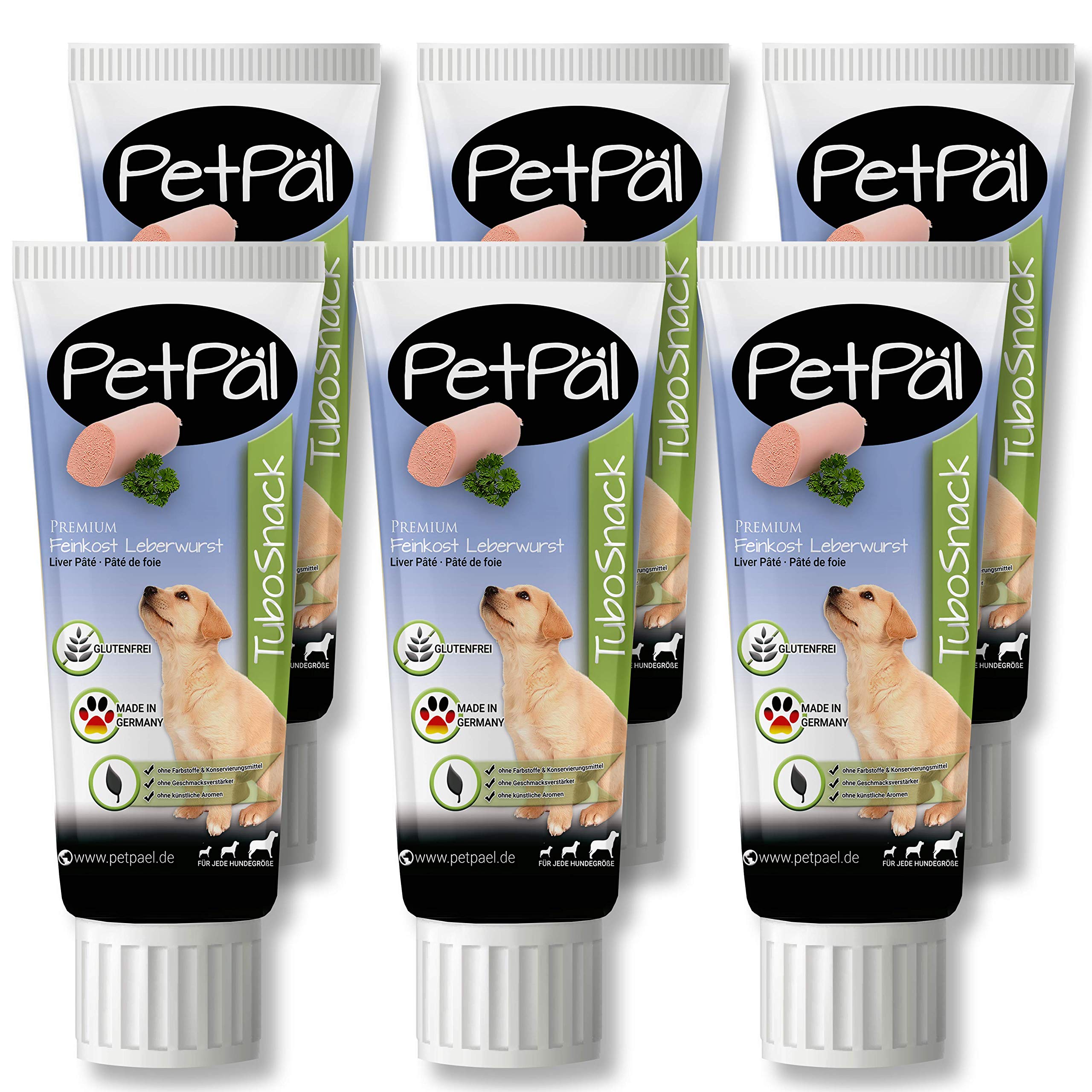 PetPäl Liver Paste for Dogs “TuboSnack“ - 6x 75g | Premium Liver Treats for Your Dog | Natural Dog Snack Also Great for Puppies - Made in Germany | Grain Free | Easy to Dose