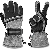 SUN CUBE Ski Gloves Men Women, Waterproof Thermal Winter Snow Gloves, Windproof 3M Thinsulate Snowboarding Snowmobile Skiing, Insulated Warmers Zipper Pocket Cold Weather Outdoor Snowboard