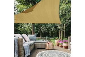 Colegence 16'x16'x16' Triangle Sun Shade Sail, Outdoor Patio Sunshade Canopy Permeable Shade Sails UV Block Sun Cover for Backyard, Garden, Porch, Sand