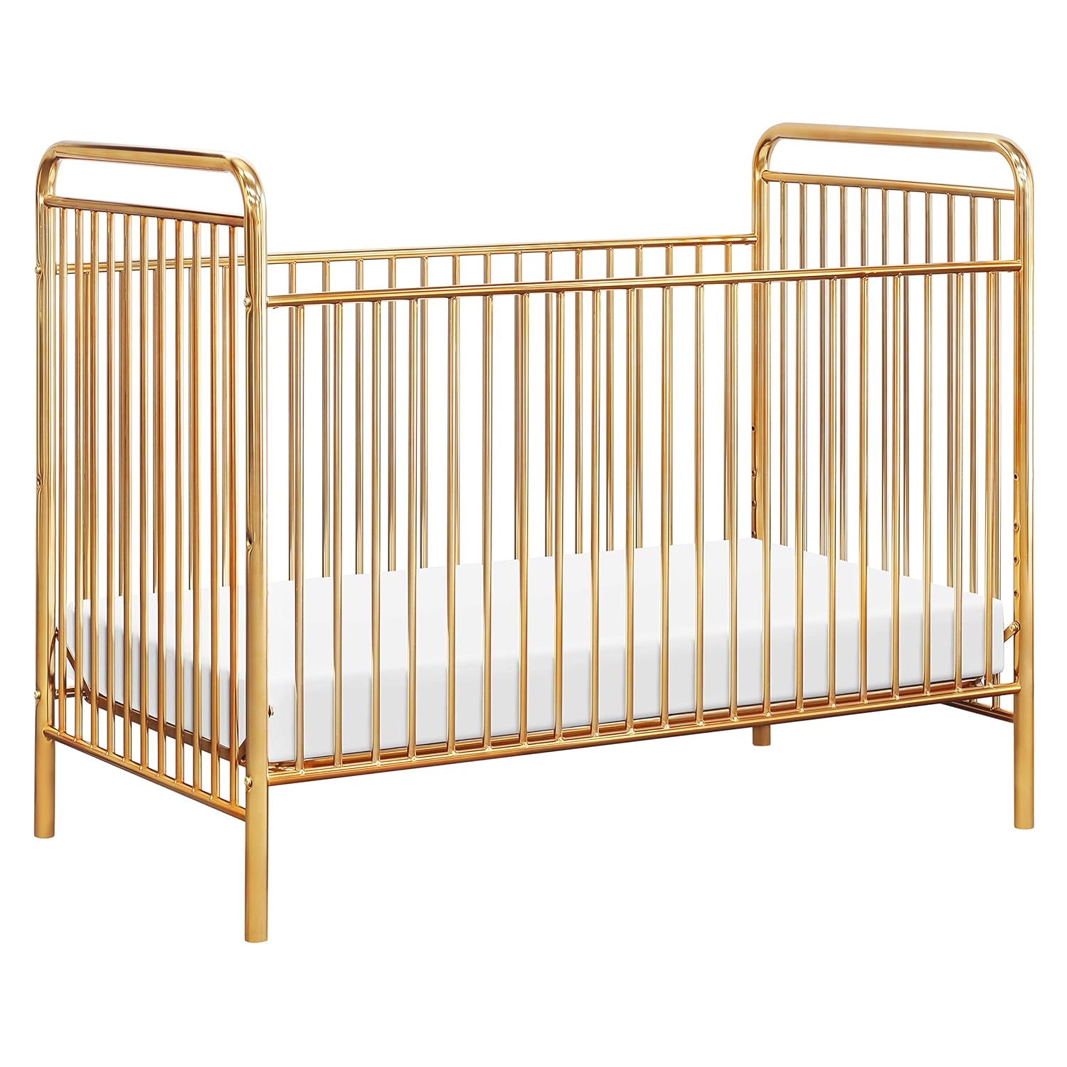 gold metal crib nursery