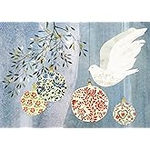 Festive Dove Deluxe Boxed Holiday Cards (20 Cards, 21 Self-sealing Envelopes)