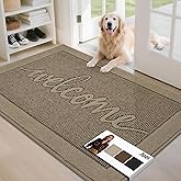 JSEI Door Mat 32"x 48",Absorbent Muddy Dirt Welcome Mat,Non-Slip Entryway Rugs Washable Indoor Entrance Mats,Low Profile Floor Mat for Entryway and Front Back Door,Beige